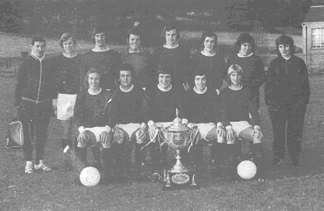 Vale's 1973 Scottish Qualifying Cup (South) winning side; Back Row: Whiteford (Trainer), Thomson, McMenemy, Pajak, Kirk, Maloney, McLeod. Front Row: Brown, Stanage, Gray, Harris, Forrest.